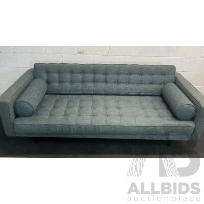 3 Seater Fabric Sofa (Blue-gray)