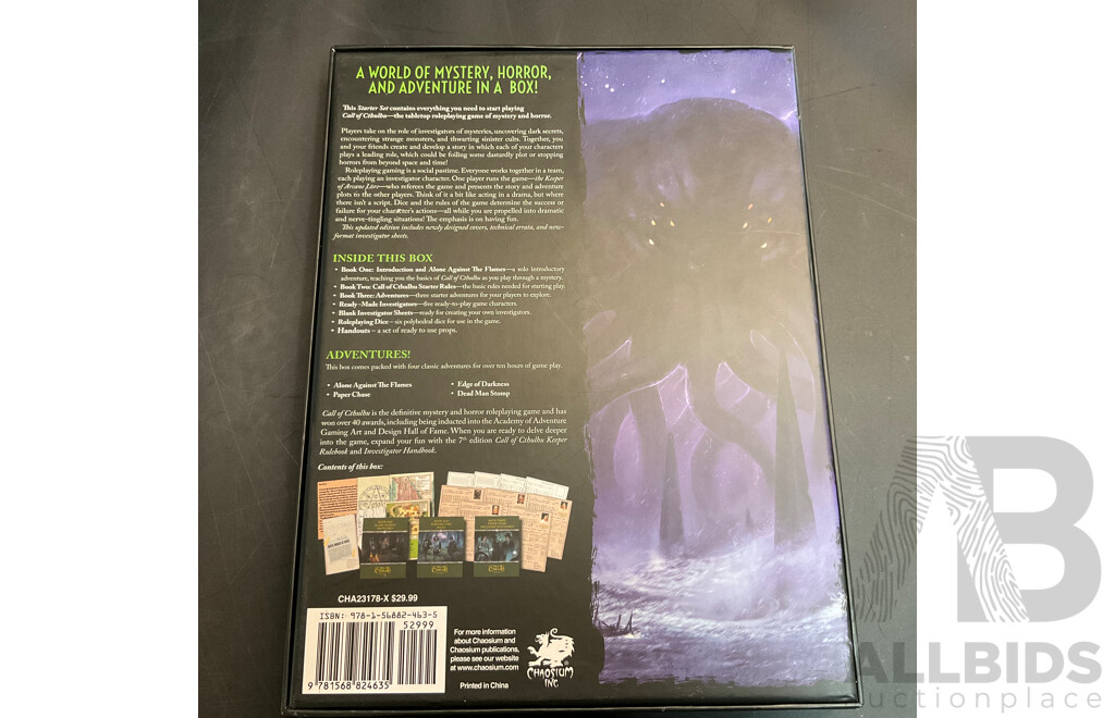 Darkest Night Second Edition & Call of Cthulhu Starter Set & Nemo's War   Borad Game - Lot of 3