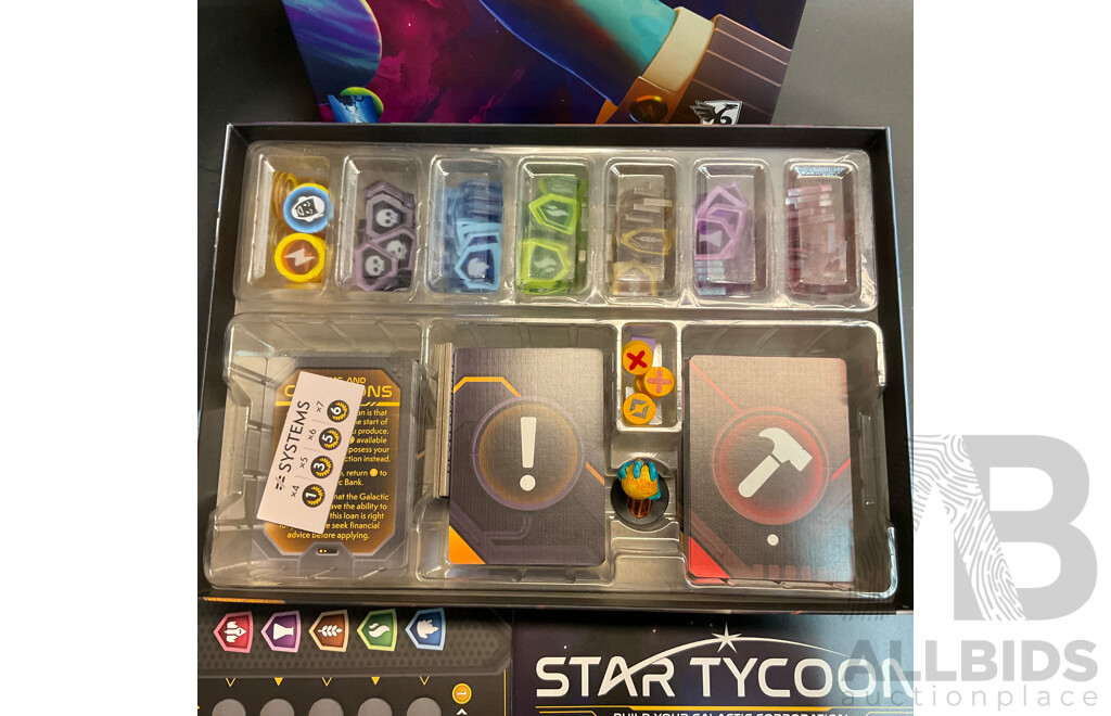 Assorted Board Games Include Invincible: the Hero-Building Game, Bot Factory, Star Tycoon, and More - Lot of 6