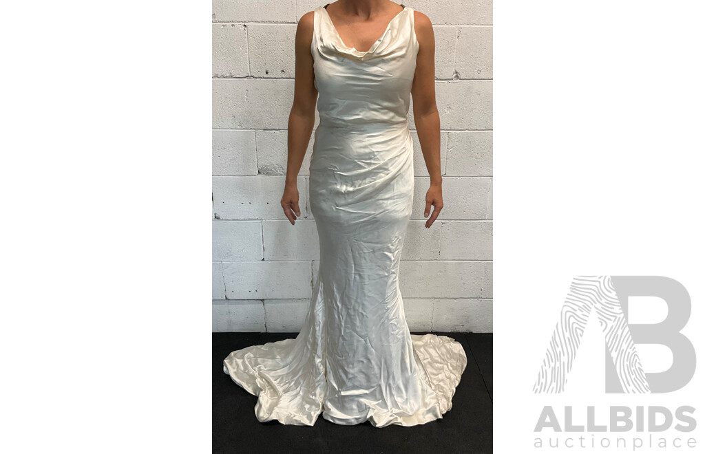 Beige Silk Fishtail Dress/Gown