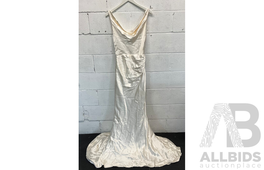 Beige Silk Fishtail Dress/Gown