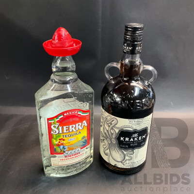 Sierra Blanco Tequila (700ml) & Kraken Black Spiced Rum 1L
