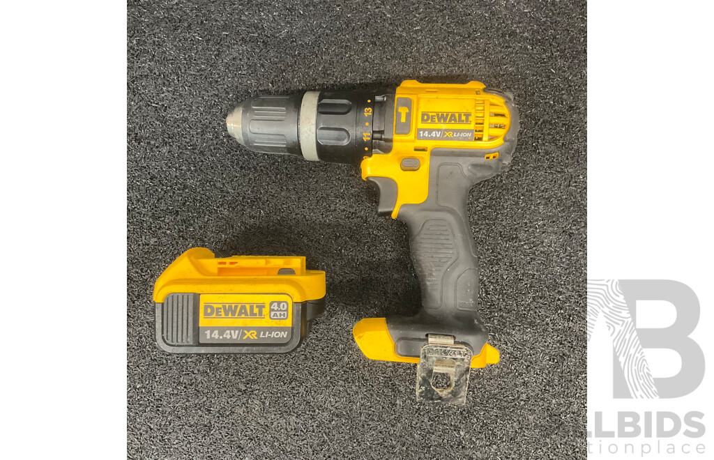 DeWALT 14.4V XR Hammer Drill (DCD735-XE) with 4.0Ah Battery - Lot of 2