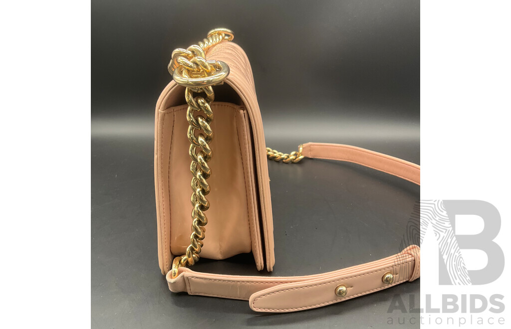 Boy Pink Bag in Quilting Pattern Design Branded CHANEL