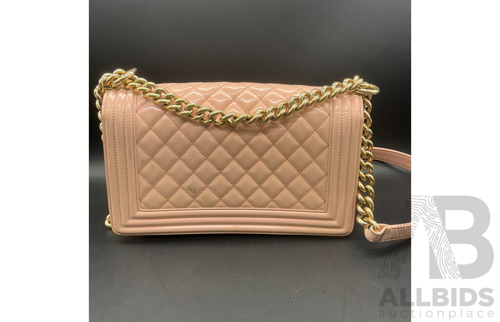 Boy Pink Bag in Quilting Pattern Design Branded CHANEL