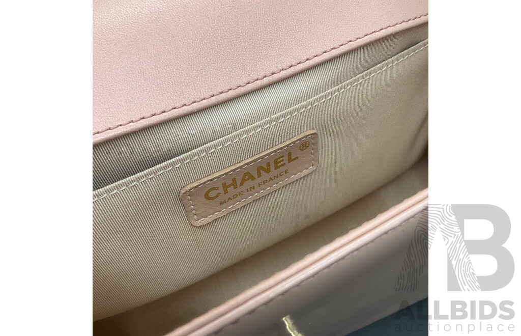 Boy Pink Bag in Quilting Pattern Design Branded CHANEL