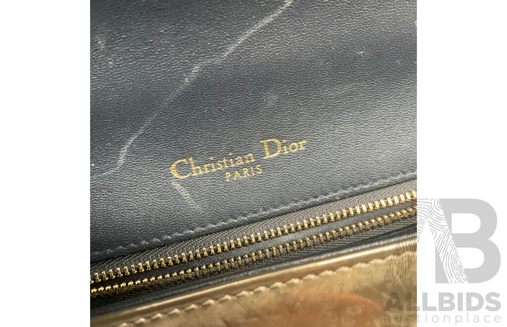 Diorama Flap Bag in Metalic Gold Branded CHRISTIAN DIOR