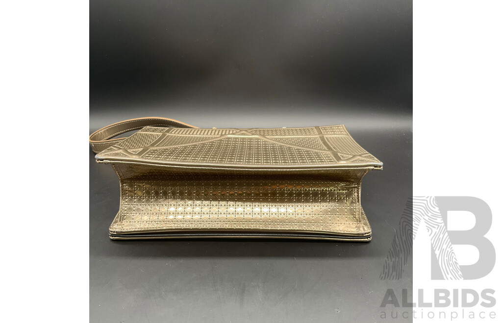 Diorama Flap Bag in Metalic Gold Branded CHRISTIAN DIOR