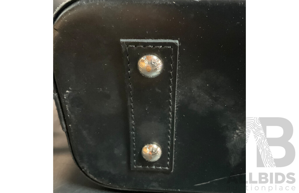 Alma BB Bag in Blue Epi Denim Leather and Bag Scarf Branded LOUIS VUITTON