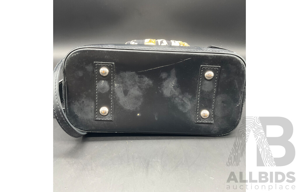 Alma BB Bag in Blue Epi Denim Leather and Bag Scarf Branded LOUIS VUITTON