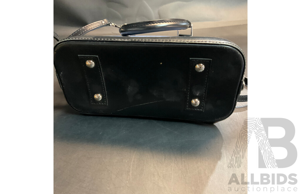 Alma BB Bag in Blue Epi Denim Leather and Bag Scarf Branded LOUIS VUITTON