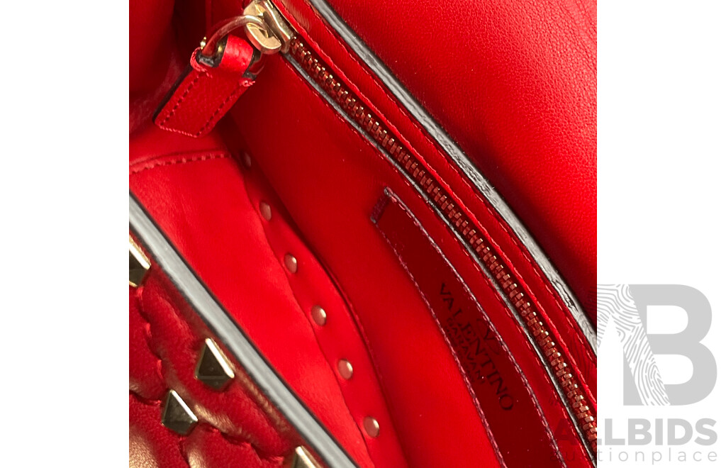 Rockstud Spike Quilted Red Bag Branded VALENTINO GARAVANI