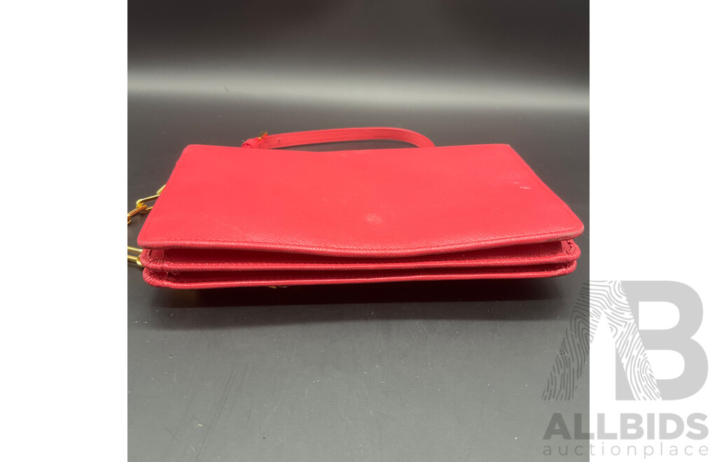 Fragola Saffiano Wallet on Chain Crossbody Bag Branded PRADA