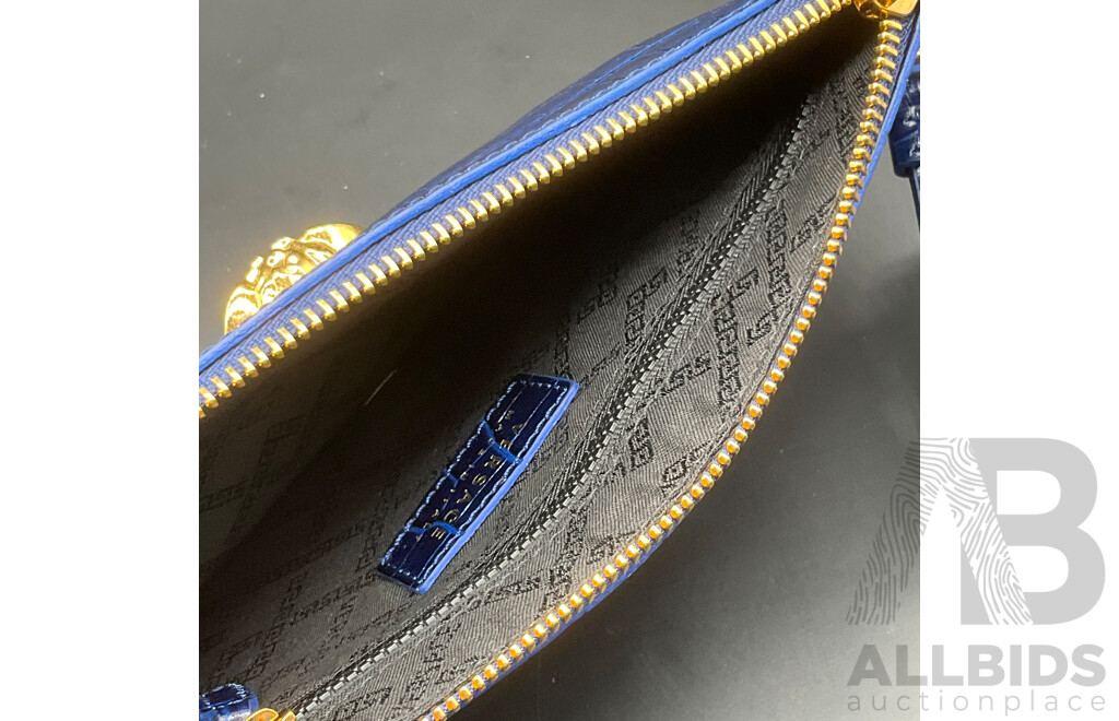 Crocodile Embossed La Medusa Pouch Branded VERSACE