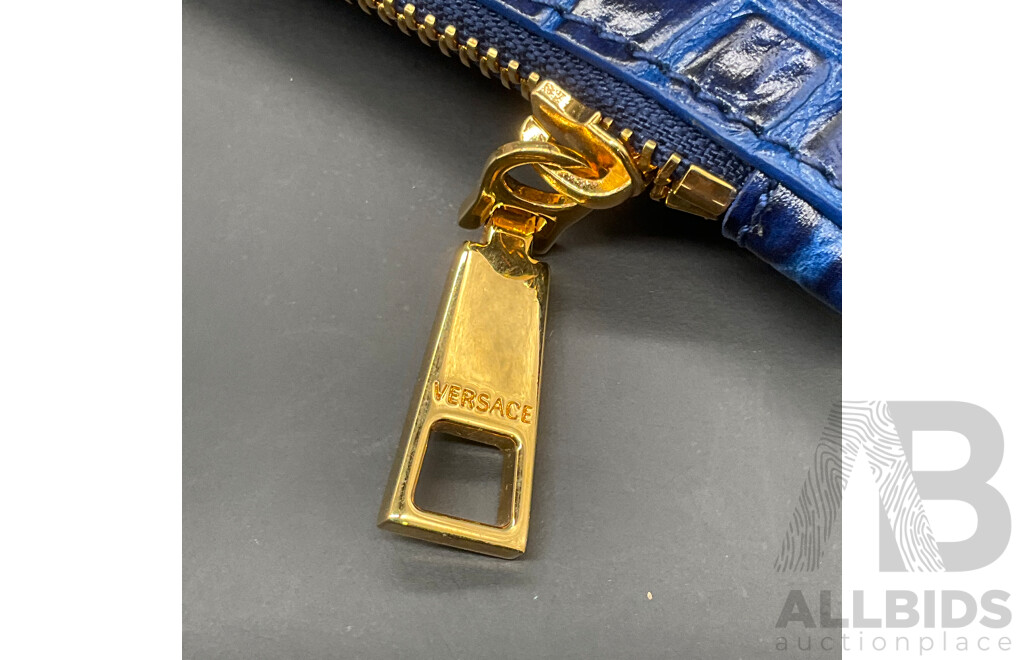 Crocodile Embossed La Medusa Pouch Branded VERSACE