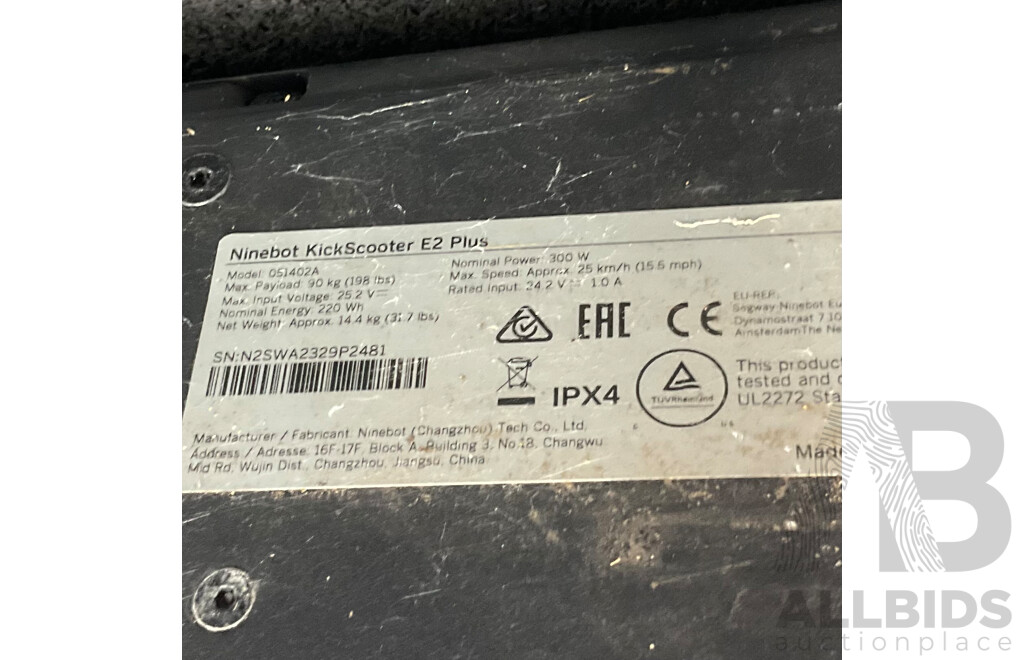 SEGWAY Nineboot E2 Plus Electric Scooter