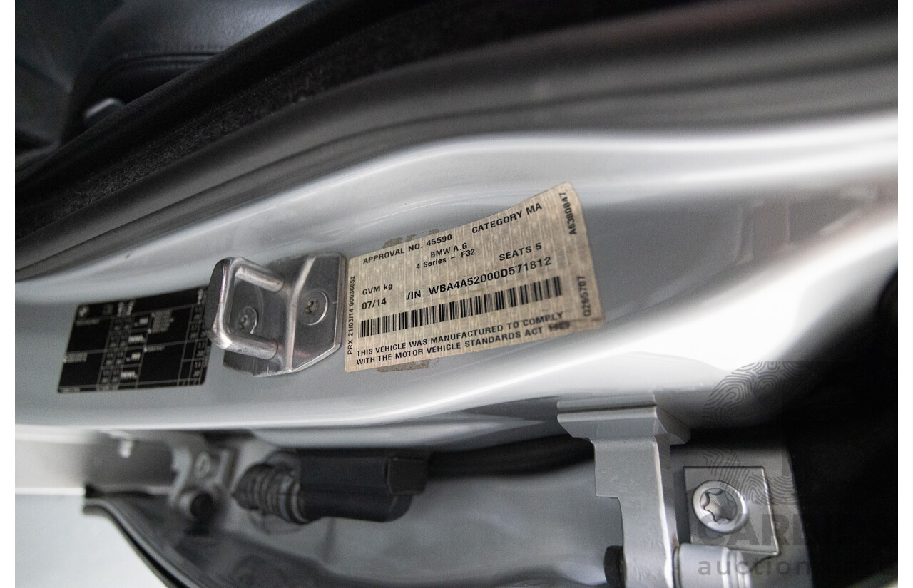 7/2014 BMW 435i Gran Coupe M Sport F36 5D Coupe Glacier Silver Metallic Turbo 3.0L