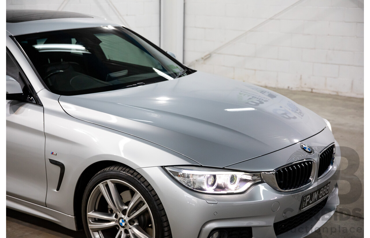 7/2014 BMW 428i Gran Coupe M Sport F36 5D Coupe Glacier Silver Metallic Turbo 2.0L
