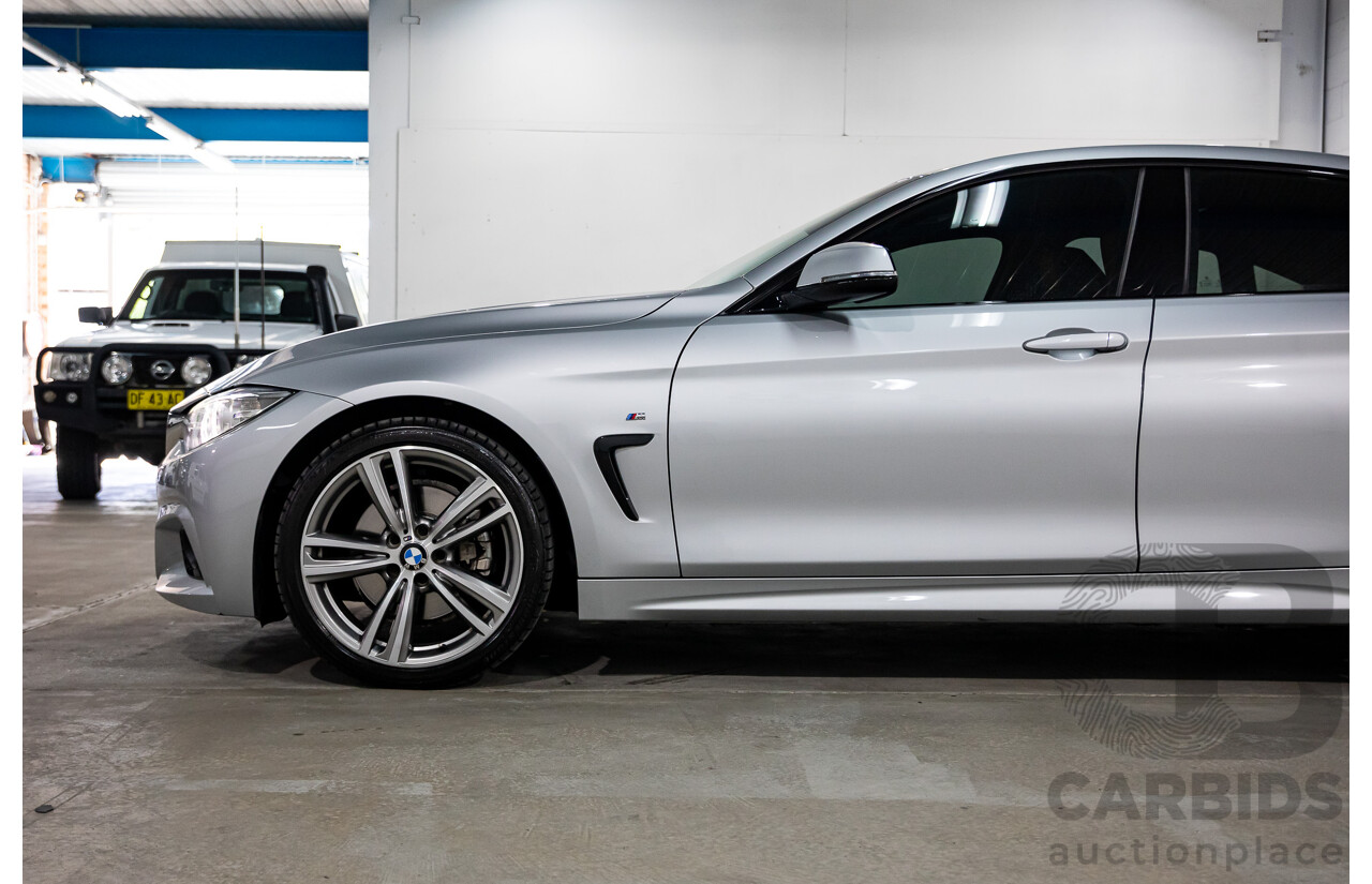 7/2014 BMW 428i Gran Coupe M Sport F36 5D Coupe Glacier Silver Metallic Turbo 2.0L