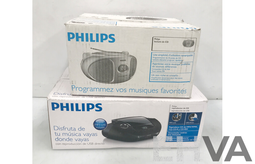 Philips CD Soundmachine and Soundmachine CD Player  - Lot of 2 (Brand New)