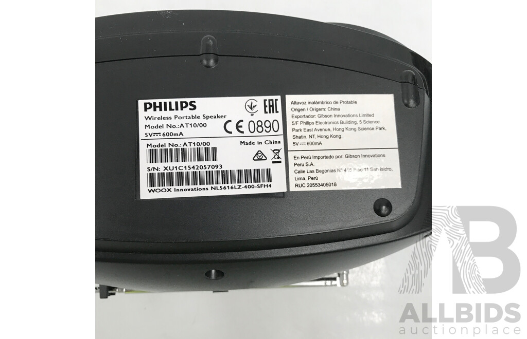 Philips (AT10) Wireless Portable Speaker