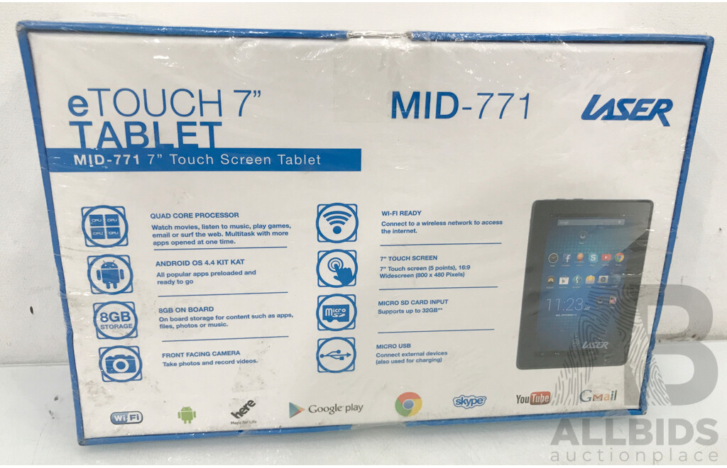 Laser (MID-771) 7 Inch 8GB Touch Screen Tablet - Lot of 3