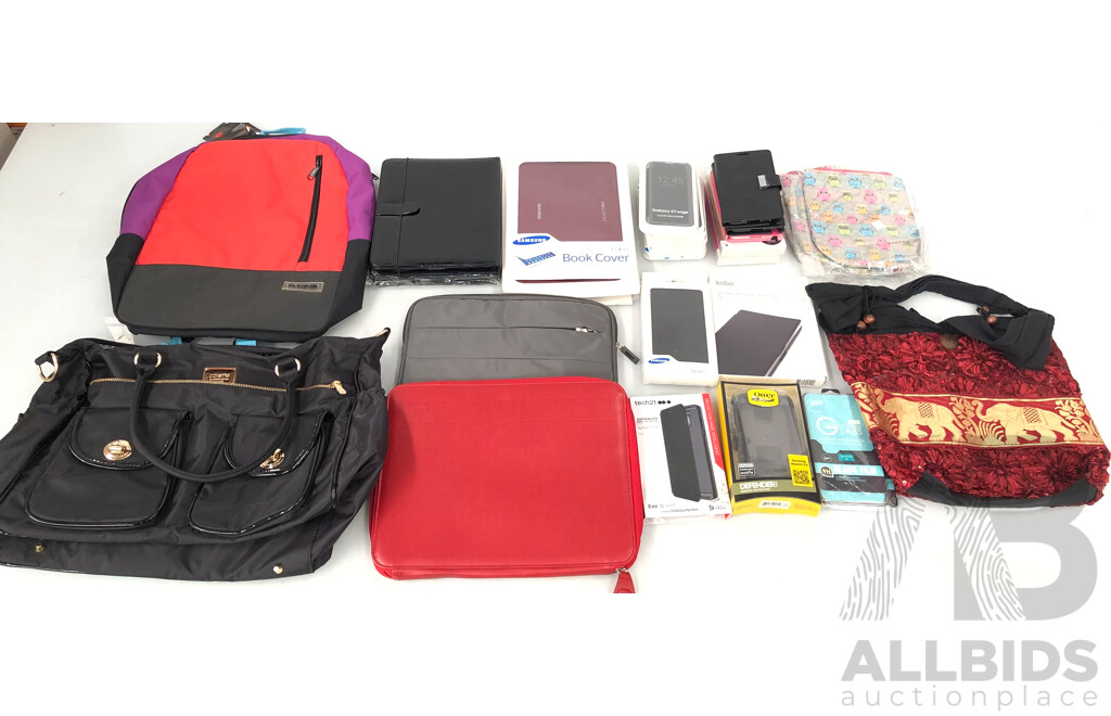 Women's Handbag, Backpack, Laptop Pouches, Tablet Pouches and Phone Covers - Lot of 32 - Brand New