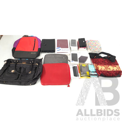 Women's Handbag, Backpack, Laptop Pouches, Tablet Pouches and Phone Covers - Lot of 32 - Brand New
