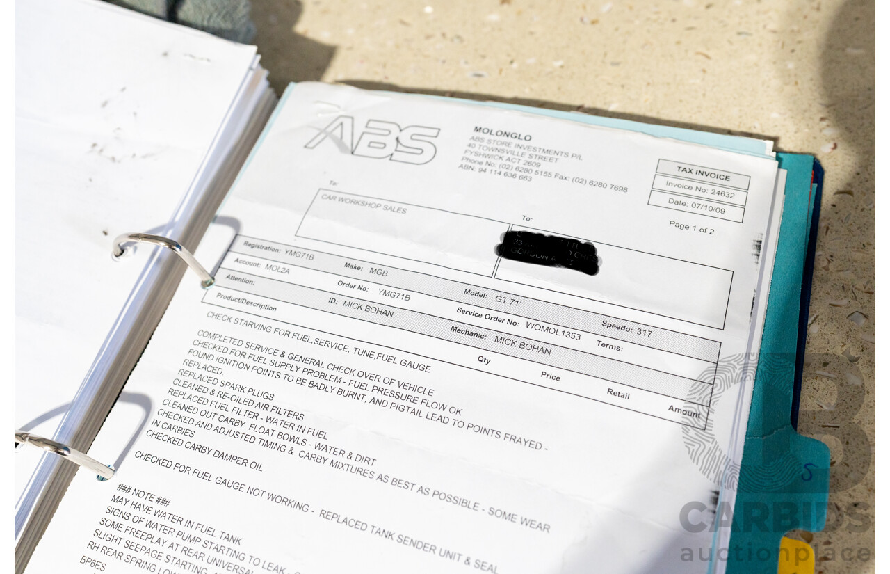 1971 M.G MGB GT 2d Coupe Azzurro Blue 1.8L