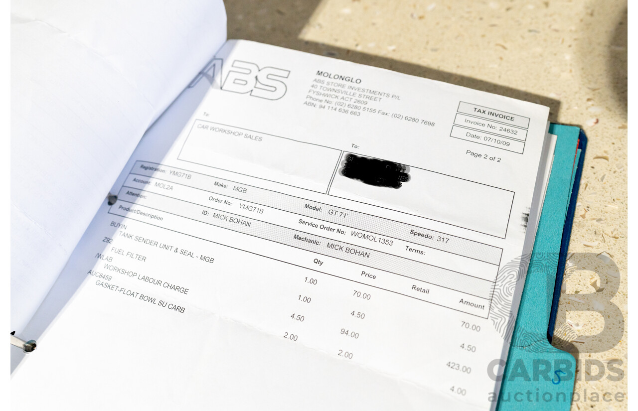 1971 M.G MGB GT 2d Coupe Azzurro Blue 1.8L