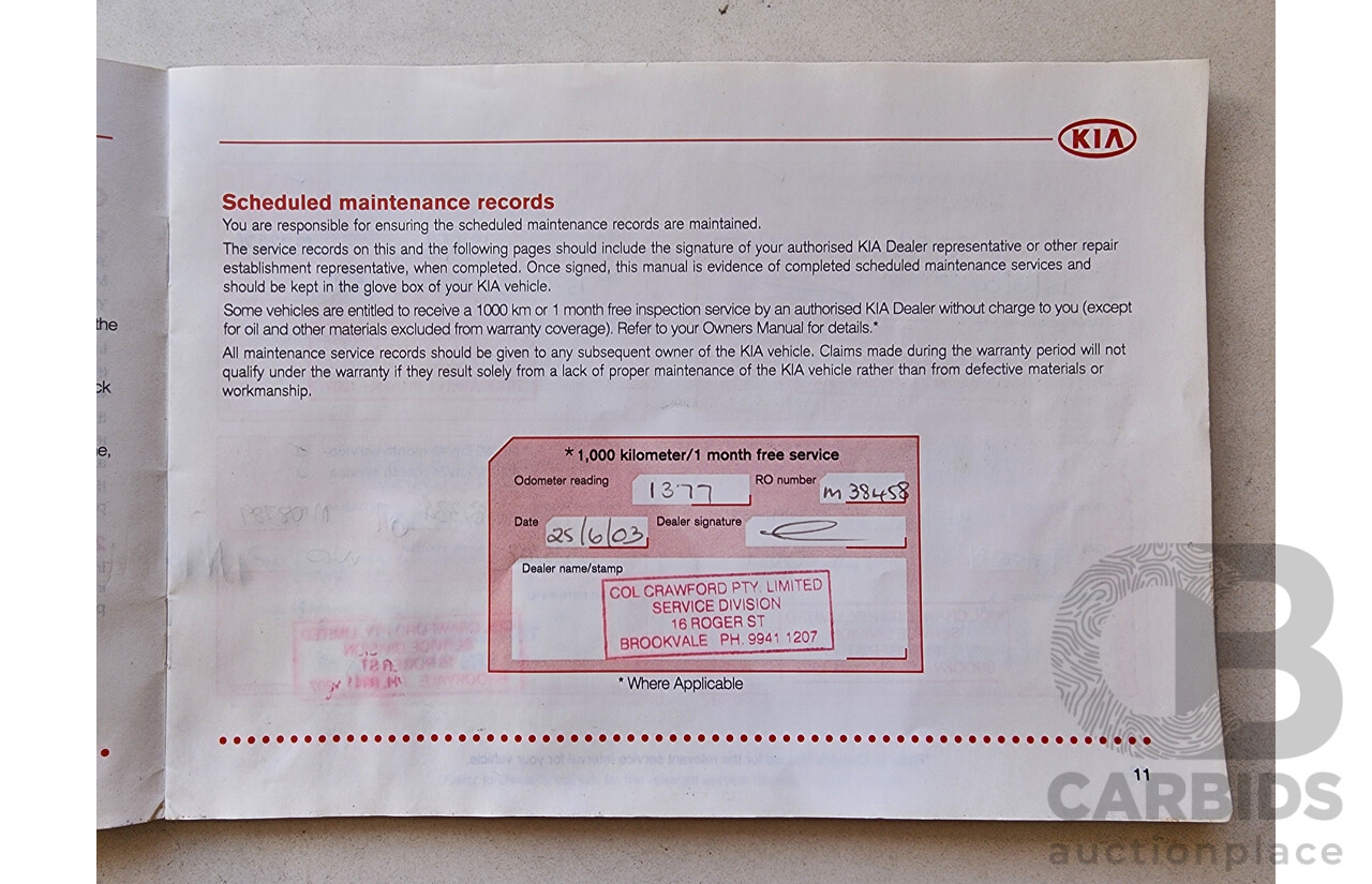 5/2003 Kia RIO  BC 5d Hatchback Silver 1.5L