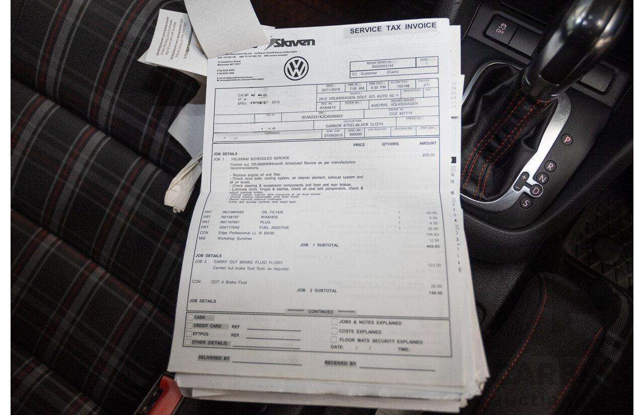 05/2012 Volkswagen Golf GTi 1K MY12 5D Hatchback Carbon Steel Grey Metallic Turbo 2.0L