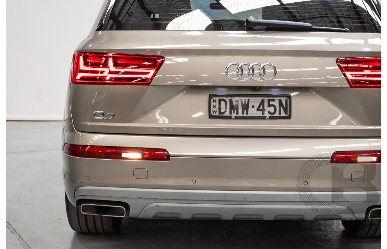 11/2015 Audi Q7 3.0 TDI Quattro (AWD) 4M 4d Wagon Carat Beige Metallic Turbo Diesel 3.0L - 7 seats