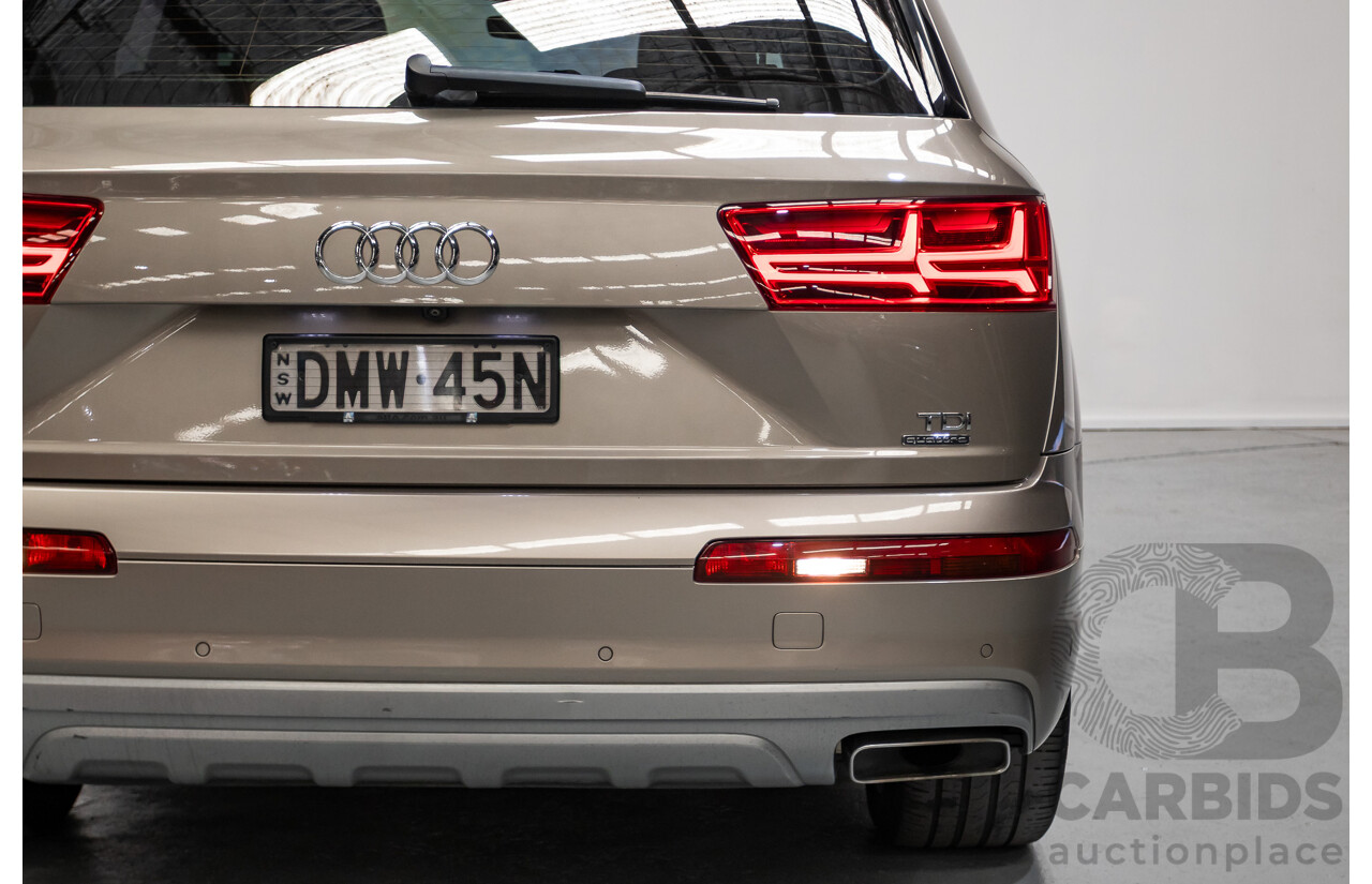 11/2015 Audi Q7 3.0 TDI Quattro (AWD) 4M 4d Wagon Carat Beige Metallic Turbo Diesel 3.0L - 7 seats