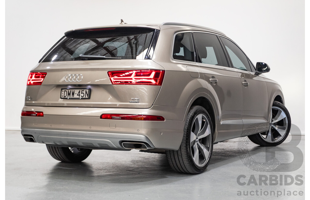 11/2015 Audi Q7 3.0 TDI Quattro (AWD) 4M 4d Wagon Carat Beige Metallic Turbo Diesel 3.0L - 7 seats