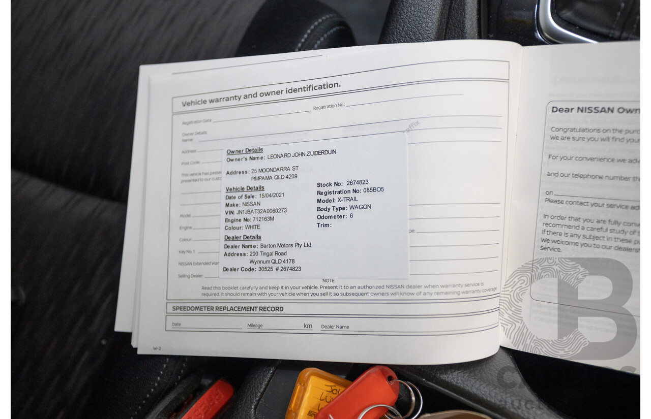 04/2021 Nissan X-Trail ST T32 MY21 4D Wagon Ivory Pearl White 2.5L - 7 Seats