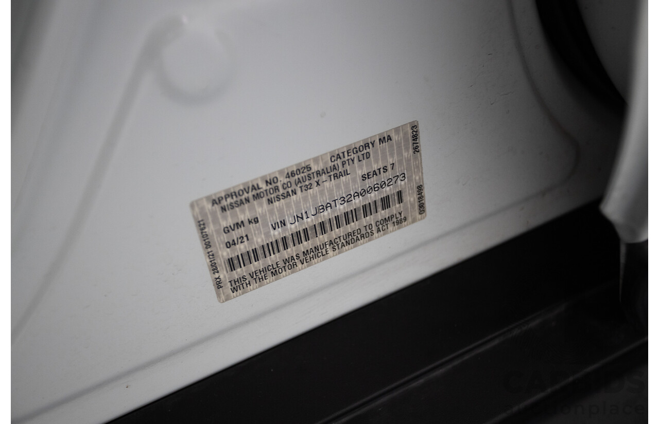 04/2021 Nissan X-Trail ST T32 MY21 4D Wagon Ivory Pearl White 2.5L - 7 Seats