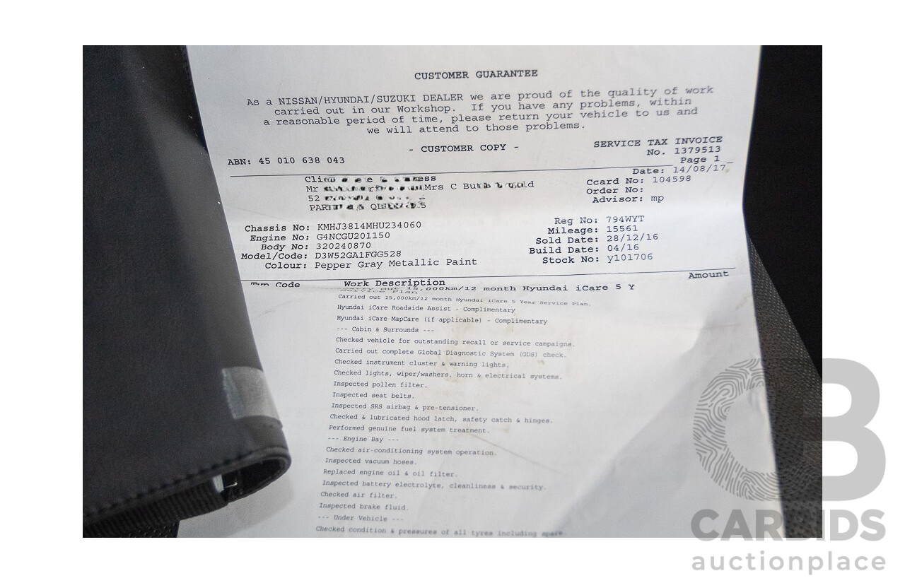 11/2016 Hyundai Tucson ACTIVE X TL 4D Wagon Pepper Grey 2.0L