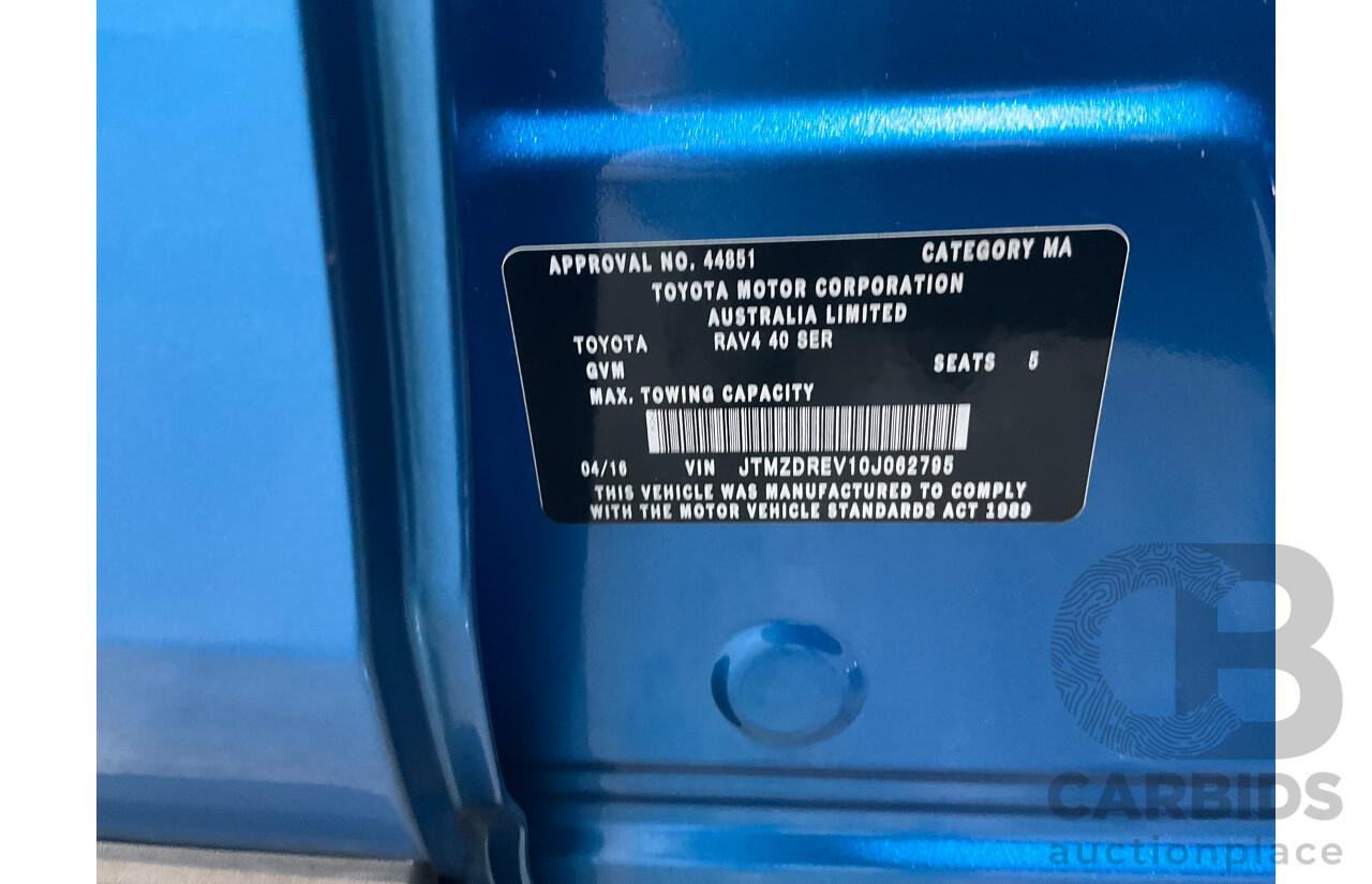 04/2016 Toyota RAV4 GX (FWD) ZSA42R MY16 4d Wagon Electric Storm Blue Metallic 2.0L