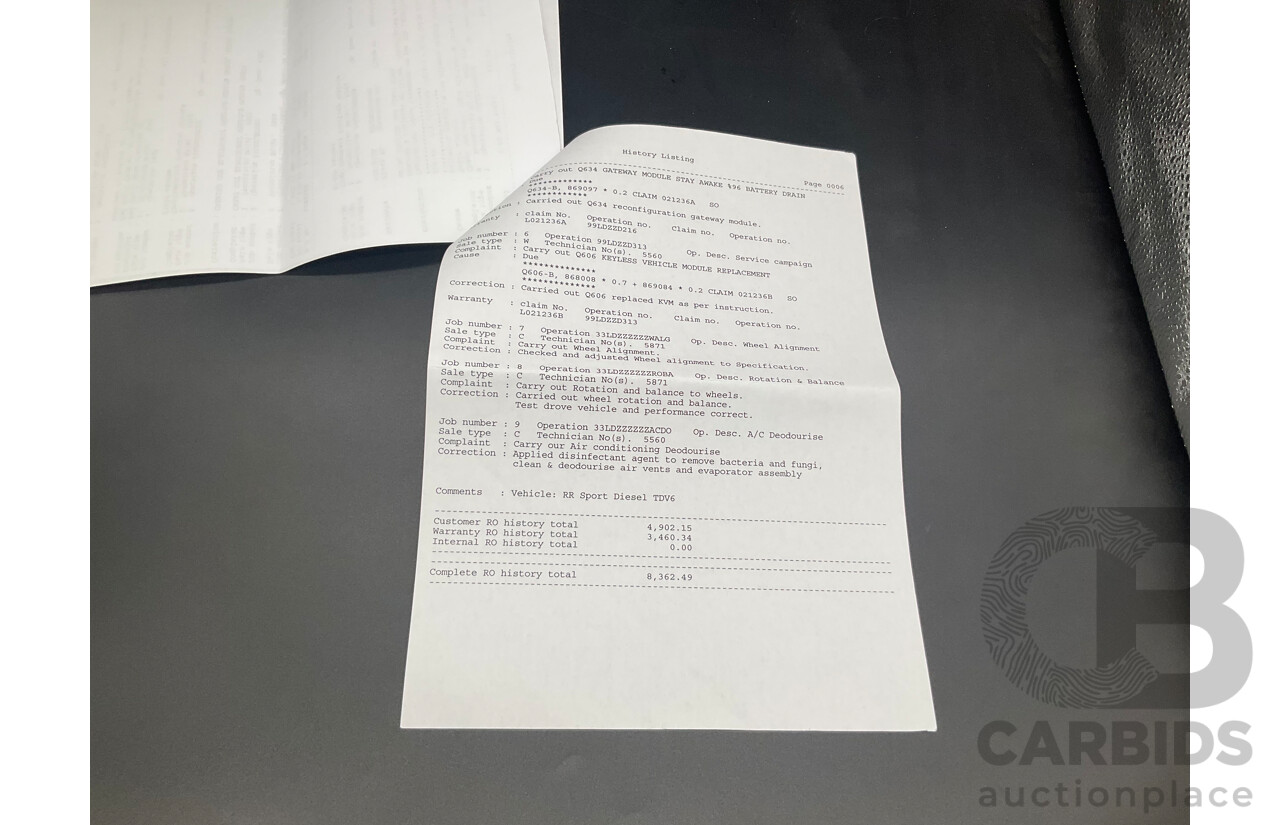 11/2015 Land Rover Range Rover Sport 3.0 TDV6 SE LW MY16 4d Wagon Santorini Black Turbo Diesel V6 3.0L - 7 Seater