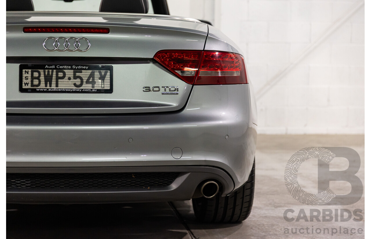 5/2011 Audi A5 3.0 TDI S-Line Quattro 8T MY11 2d Cabriolet Quartz Grey Metallic Turbo Diesel 3.0L