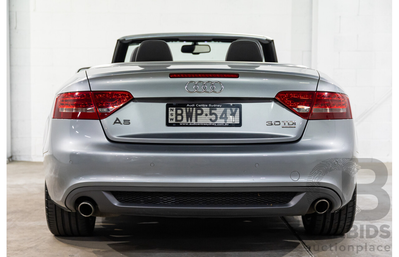 5/2011 Audi A5 3.0 TDI S-Line Quattro 8T MY11 2d Cabriolet Quartz Grey Metallic Turbo Diesel 3.0L