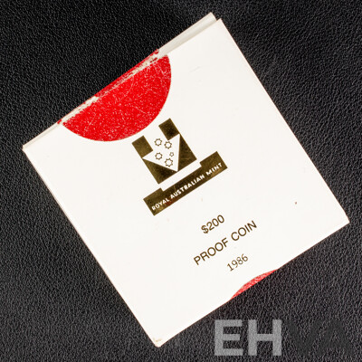 Australian RAM 1986 Gold Two Hundred Dollar Proof Coin, Australian Koala Bear .916