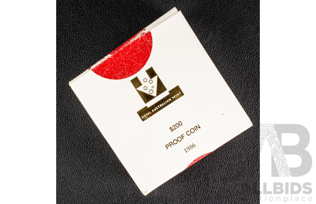 Australian RAM 1986 Gold Two Hundred Dollar Proof Coin, Australian Koala Bear .916