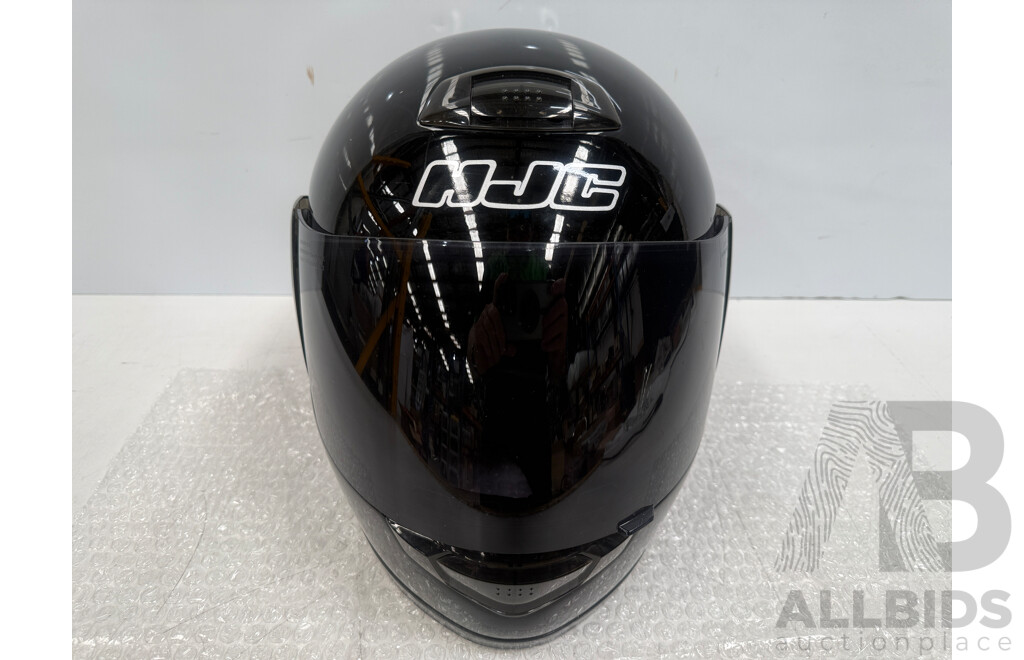 HJC ZF-8 Large Road Motorcycle Helmet + Spare Clear Visor + 2001 THH T-992 Medium Road Motorcycle Helmet