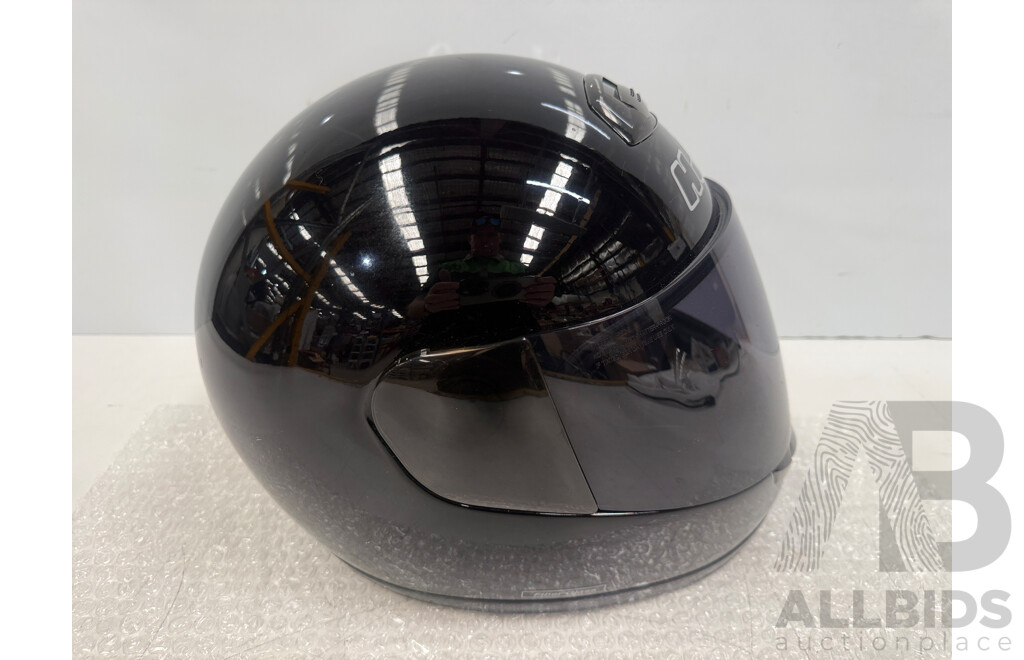 HJC ZF-8 Large Road Motorcycle Helmet + Spare Clear Visor + 2001 THH T-992 Medium Road Motorcycle Helmet
