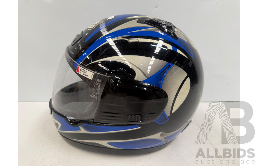 HJC ZF-8 Large Road Motorcycle Helmet + Spare Clear Visor + 2001 THH T-992 Medium Road Motorcycle Helmet