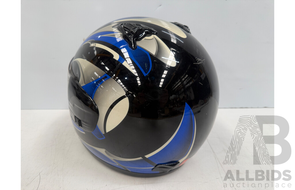 HJC ZF-8 Large Road Motorcycle Helmet + Spare Clear Visor + 2001 THH T-992 Medium Road Motorcycle Helmet