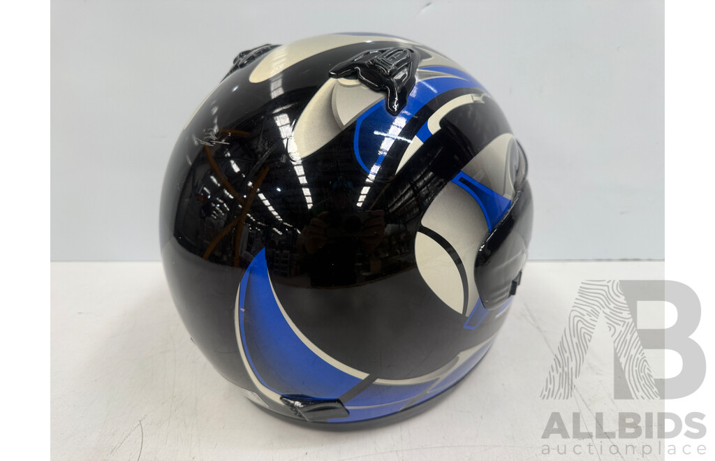 HJC ZF-8 Large Road Motorcycle Helmet + Spare Clear Visor + 2001 THH T-992 Medium Road Motorcycle Helmet