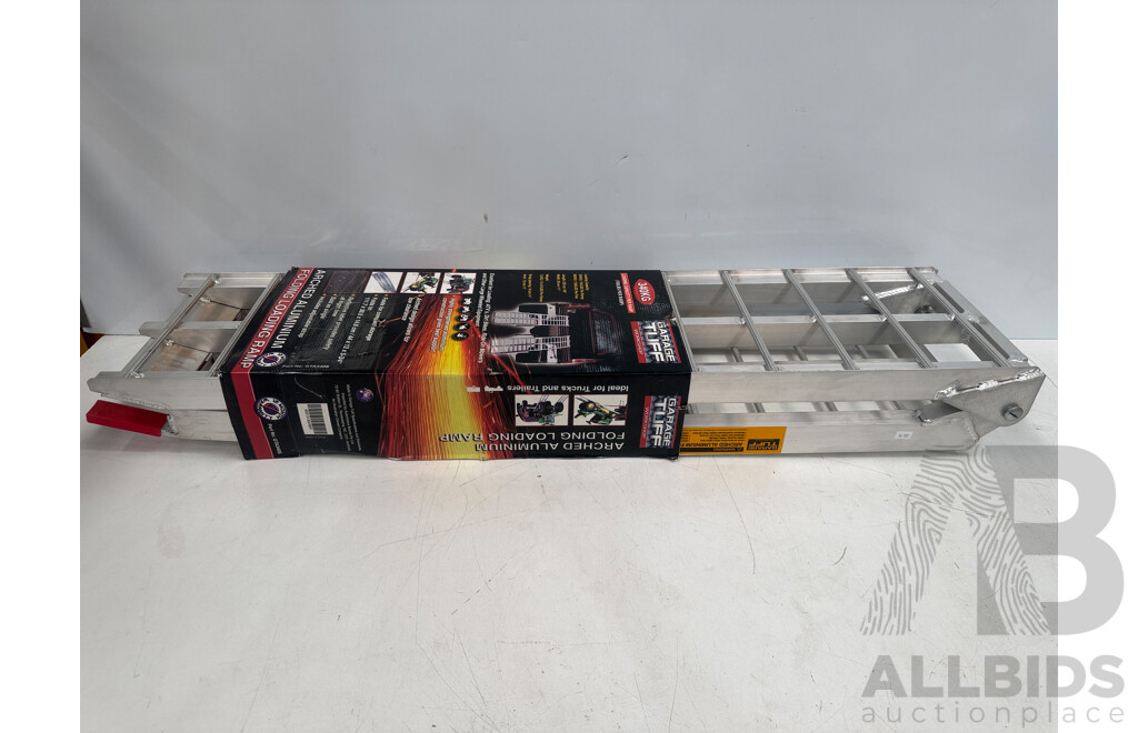 1x Garage Tuff - Aluminum Ramp (Load Cap 340Kg) + 2016 Torque Motorcycle Stand (250kg Cap)